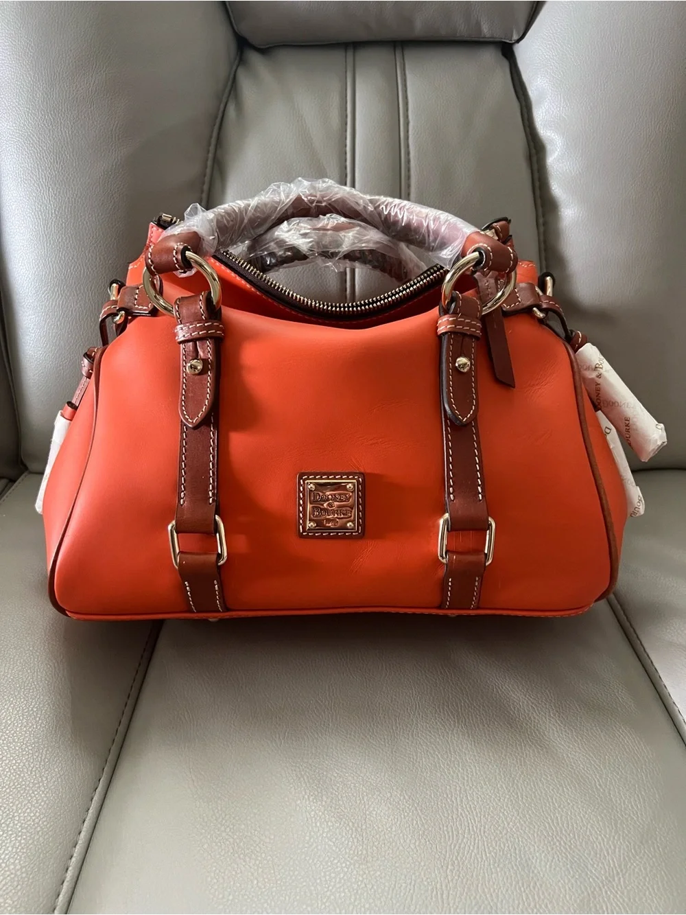 Dooney and Bourke Penrose Satchel Orange